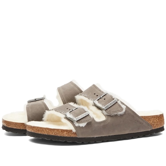 Birkenstock Arizona Shearling “Iron Oiled Leather” 1021067 NEW main image 5